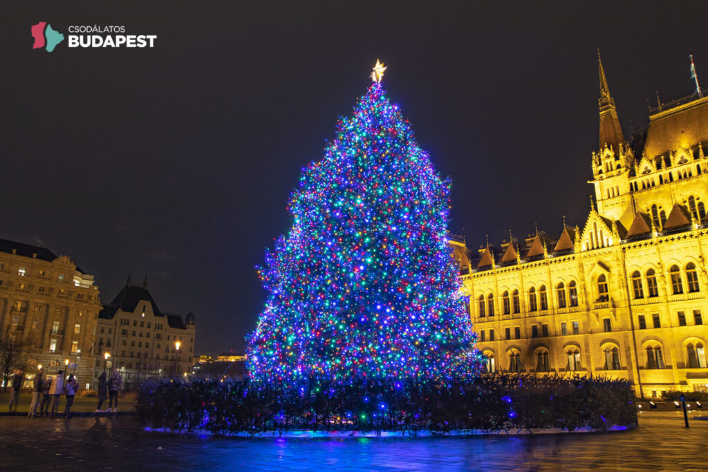 16000 izzóval pompázik az Ország Karácsonyfája a Kossuth téren