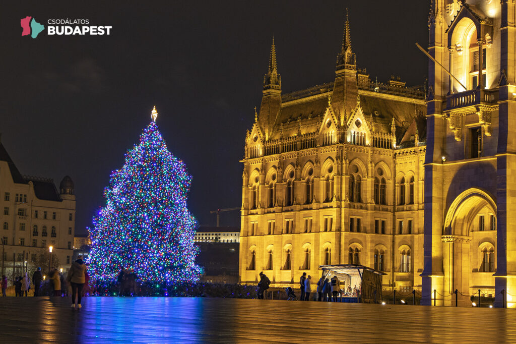 16000 izzóval pompázik az Ország Karácsonyfája a Kossuth téren