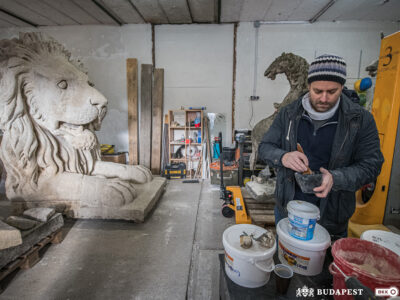 Kőoroszlán restaurálás