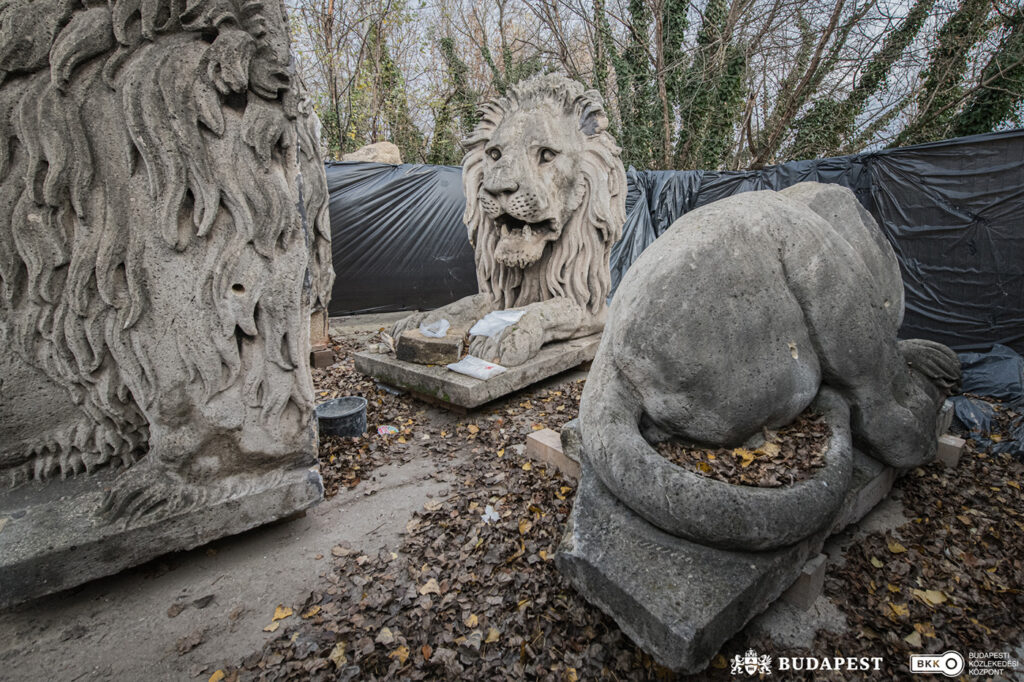 Kőoroszlán restaurálás