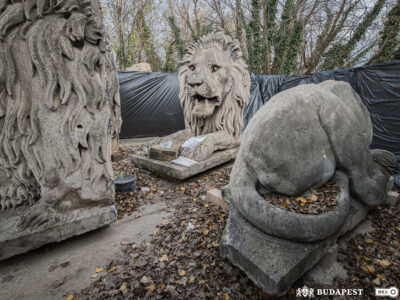 Kőoroszlán restaurálás