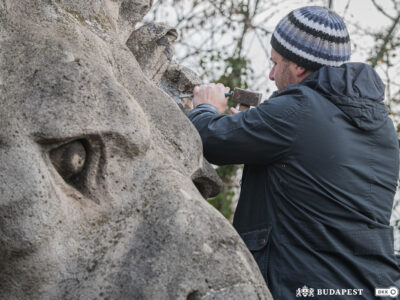 Kőoroszlán restaurálás