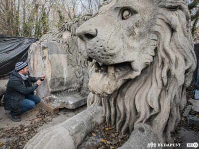 Kőoroszlán restaurálás