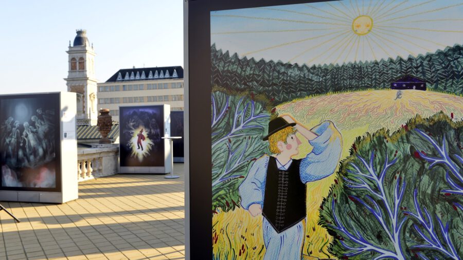 A János Vitéz jeleneteit feldolgozó diákalkotásokból nyílt kiállítás a Várkert Bazárban